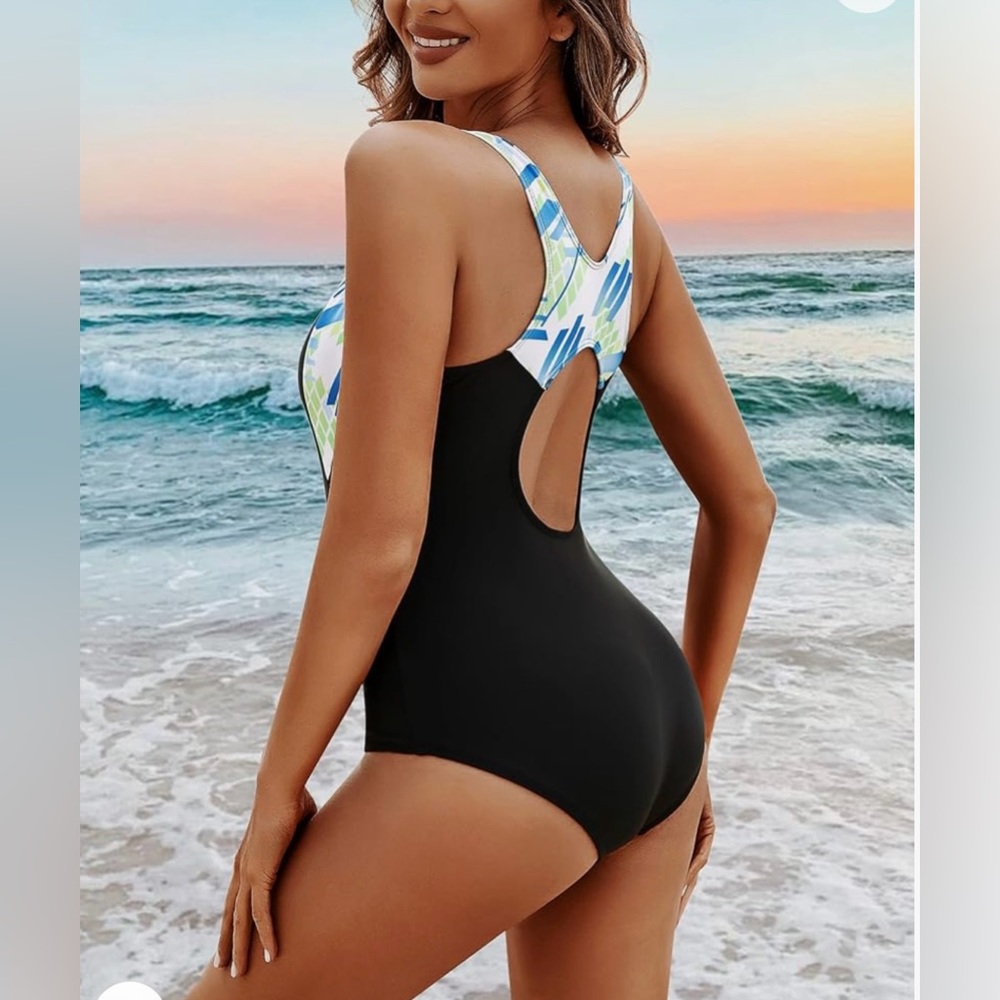 Women’s 1 piece Athletic Racerback Sports Training Bathing Suit ForSwimming Laps